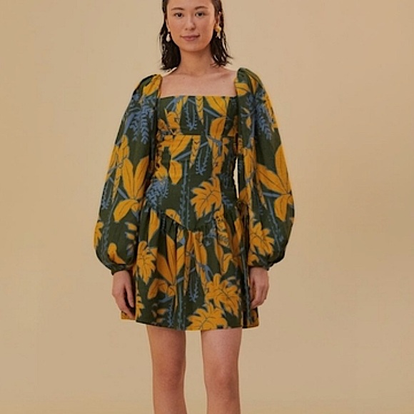 FARM Rio Dresses & Skirts - FARM RIO “Green foliage” mini dress